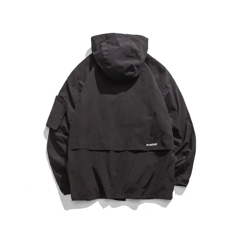

Mens Hooded Cargo Tactical Jacket 2020 Hip Hop Streetwear Multi-Pocket Track Jackets Windbreaker Coat Outerwear WY312