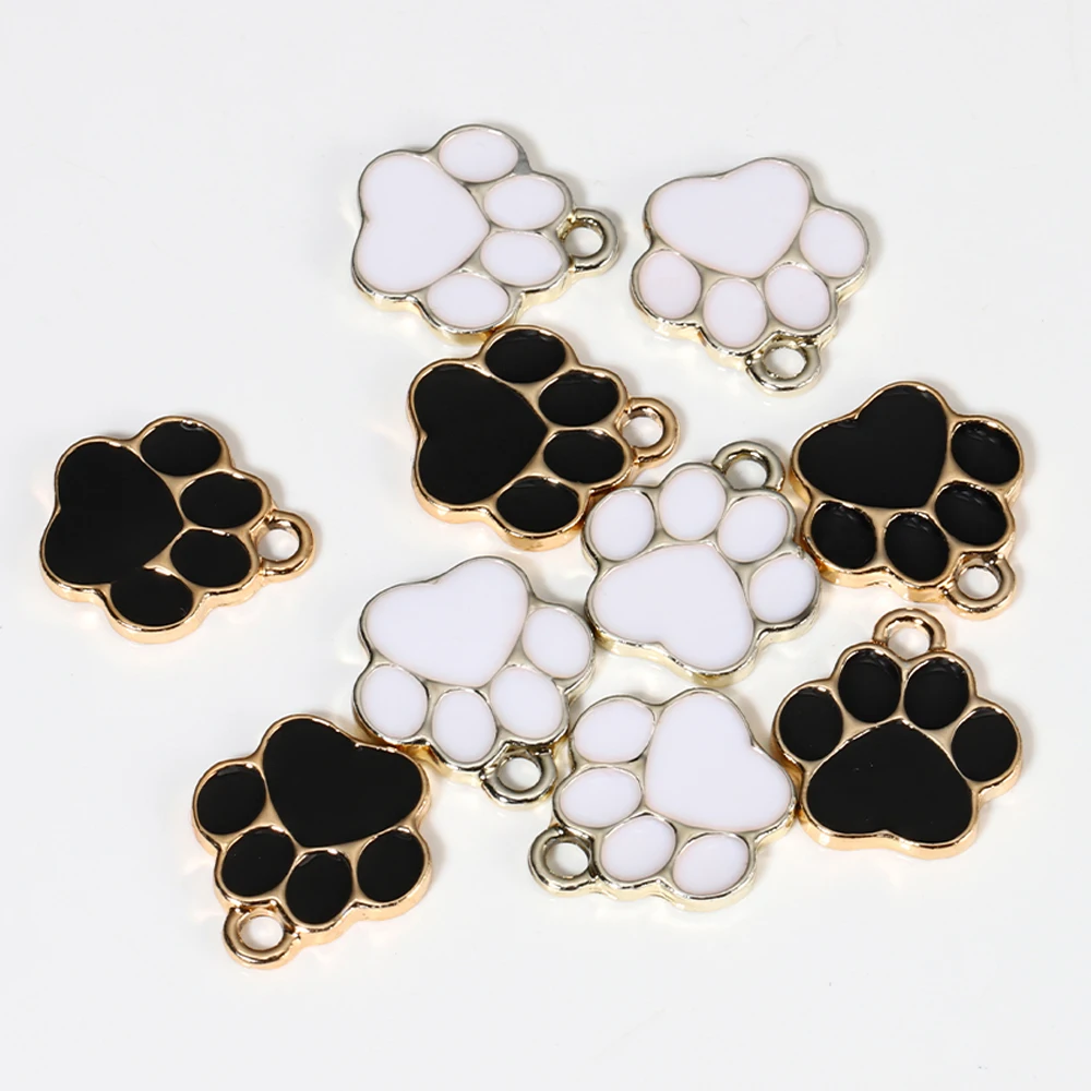 10/20 шт. металлические эмалированные Подвески в виде кошачьей лапы | Украшения и