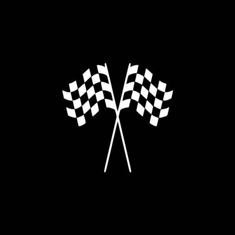 Черные/серебряные клетчатые флаги виниловые автомобильные наклейки креативные