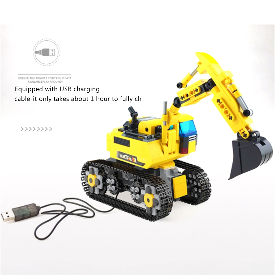 

736Pcs Phone Remote Control Self-Designed Programmed Engineering Vehicle Excavator Budilding Block Kit Kids Tech Mechanical Toy