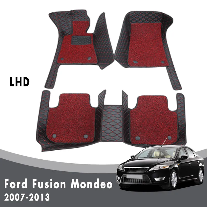 Двухслойные автомобильные коврики для Ford Fusion Mondeo 2013 2012 2011 2010 2009 2008 2007 кожаные
