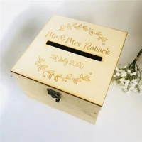 personalised bride and groom wedding guests wish post box with wreath cards envelopes drop in memory wishing well wooden box