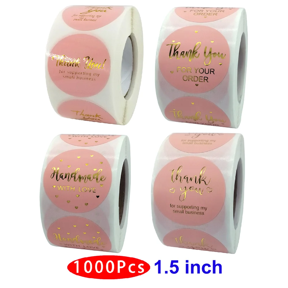 

1,5 ''1000 ПК эстетическое наклейка «спасибо» ваш заказ Поддержка мой маленький Бизнес ручная работа любовь Скрапбукинг Сотрите золото Фольга