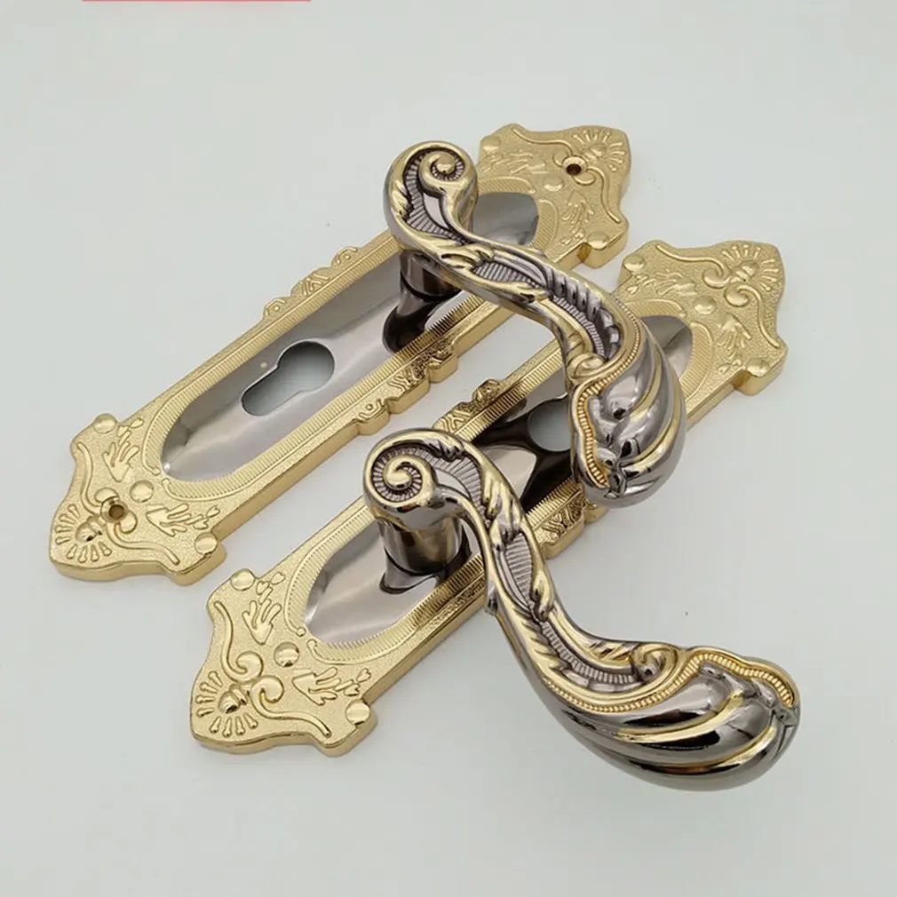 Дверной замок из сплава в европейском стиле черный дверной для спальни с защитой