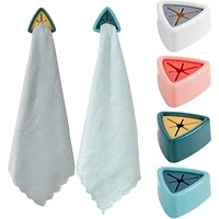 4pcs towel hook holder grabber for kitchen bathroom self adhesive dish towel stopper rag clip rack hanger household for home