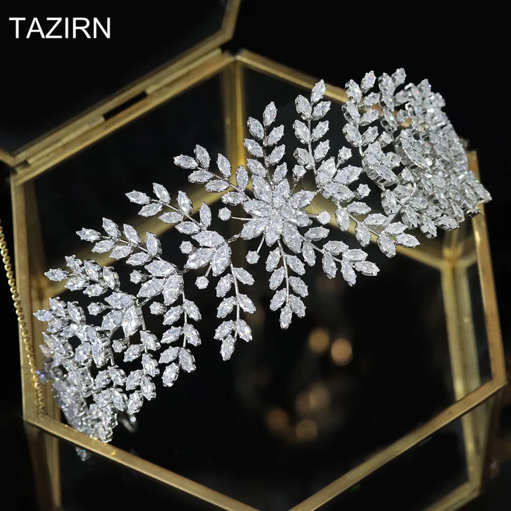 

2021 Soft Zircon Headbands for Wedding High QualityTiaras CZ Bride Crowns New Hair Accessories Party Headpieces Women Hair-Hoop