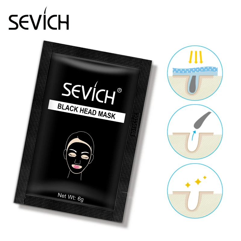 Sevich 5 шт./партия, маска для удаления угрей лица, уход за лицом, уголь, глубокое очищение для AcneScars