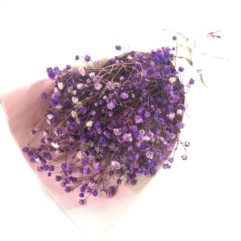 

Mini Natural Plant Preserved Dried Flowers Gypsophila Baby Breath Million Stars Bouquet Wedding Home Room Decoration Photo Props