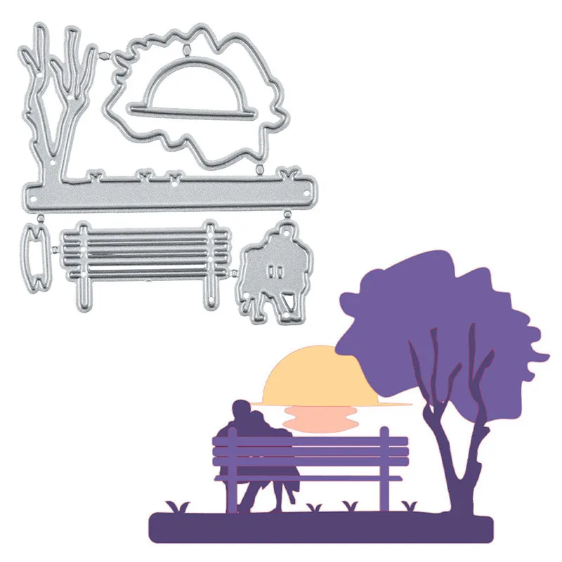 Naifumodo Lovers Seat on Park Bench Metal Cutting Dies 2019 for Craft Scrapbooking Album Embossing Stencil Die Cut Paper Decor | Дом и сад