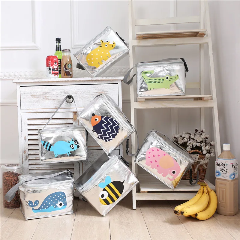 

Cartoon Animal Lunch Bags Kids Thermal Food Container Children Handbag Insulated Cooler Fresh keeping Bento Box Accessories Case
