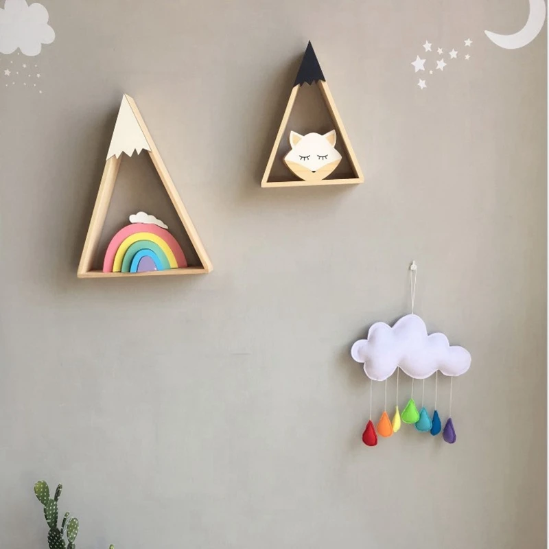 1PCS INS Rainbow Raindrop Pendant Nordic Felt Cloud Wall Hanging Ornaments Baby Shower Party Children Room Decor Supplies Drops | Дом и сад