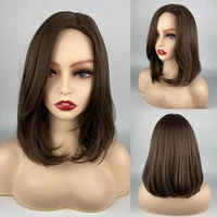 urcgtsa mid length brown ombre synthetic wigs for black white women natural daily shoulder wigs heat resistant fiber wave hair