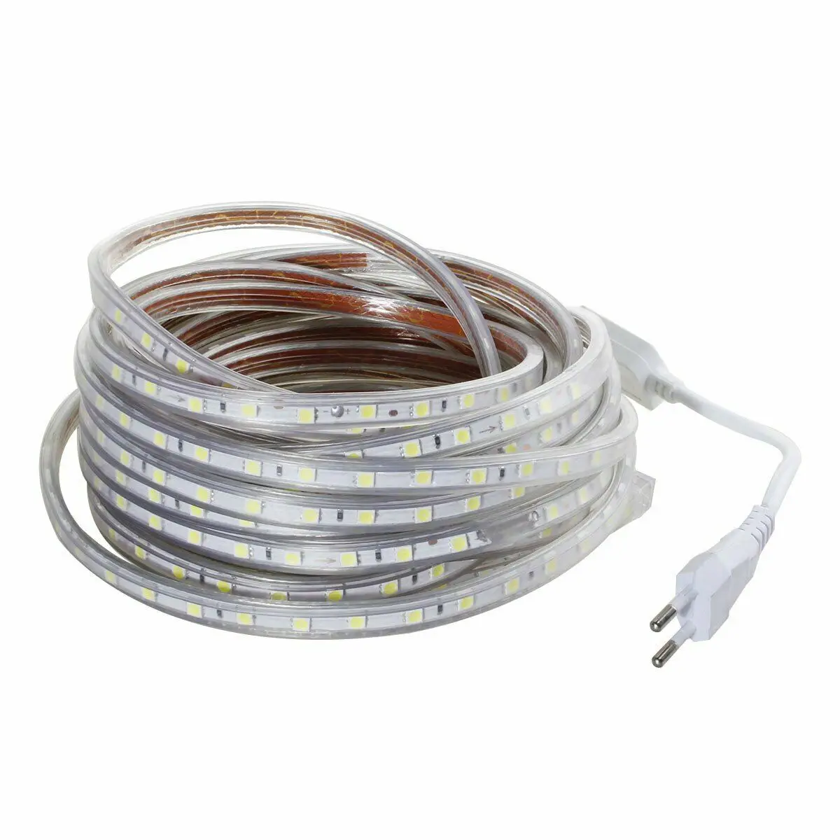 Светодиодная лента 220 В гибкая SMD 5050 1 м 5 10 15 20 диммер водонепроницаемая