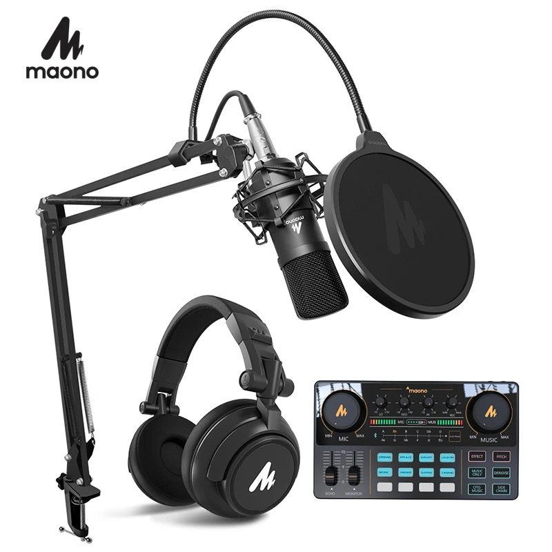 MAONO Microphone Condenser Professional Recording Studio Audio Interface,Sound Card Podcasting Microfone For YouTube Karaoke
