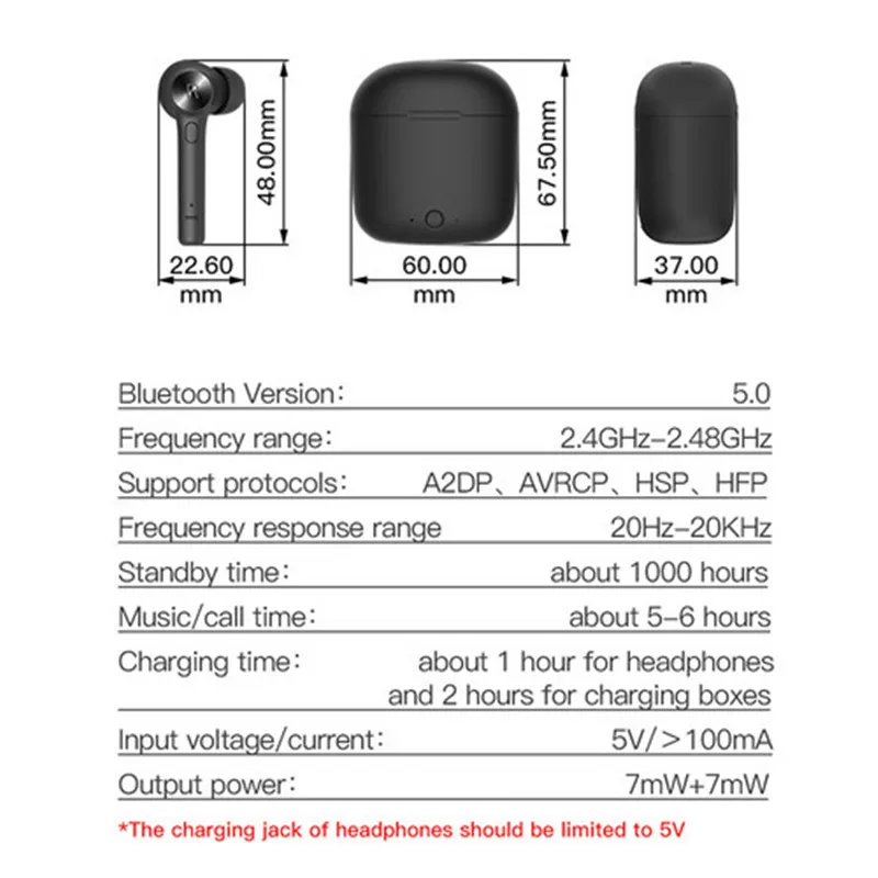Bluedio Bluetooth 5.0 Sports Waterproof Ear Hook Wireless Headset earbuds Touch