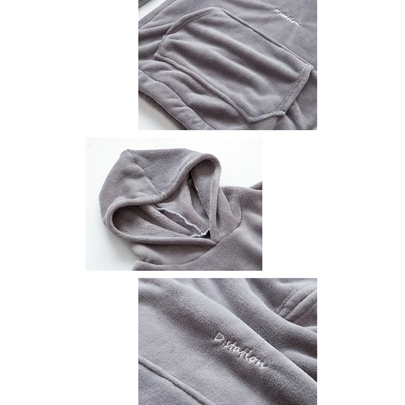 Women Flannel Winter Pajamas Sets Soft Lingerie Top Long Sleeve O-neck Full T-Shirt & Pants Homewear Warm Underwear