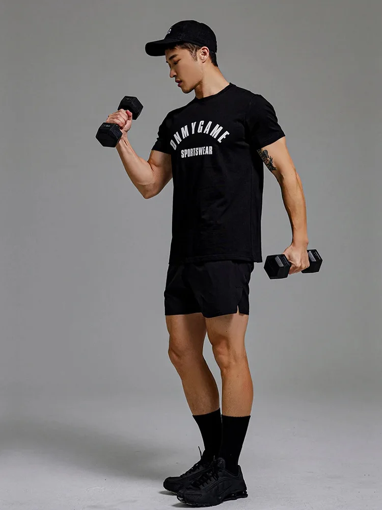 

Men's New Summer Fitness Short Sleeve Cotton Casual Simple Breathable Running T-Shirt Training Slim Body Matching Short Sleeve