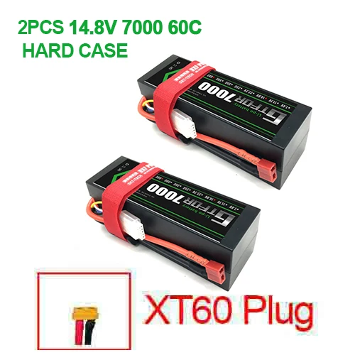 2PCS XT60 Plug DXF Батарея lipo 4S 2s 7,4 v 14,8 V 5200 мА/ч, 7000 mah литий-полимерный Батарея для RC Батарея LiPo 45c 60C для RC Buggy Crawler Monster Truck - Цвет: 2PCS XT60 Plug
