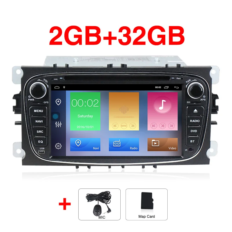 32G HD Android 9,1 2+ 32G Автомобильный dvd-плеер 2 Din радио gps Navi для Ford Focus Mondeo Kuga C-MAX S-MAX Galaxy Аудио Стерео головное устройство - Цвет: 32G