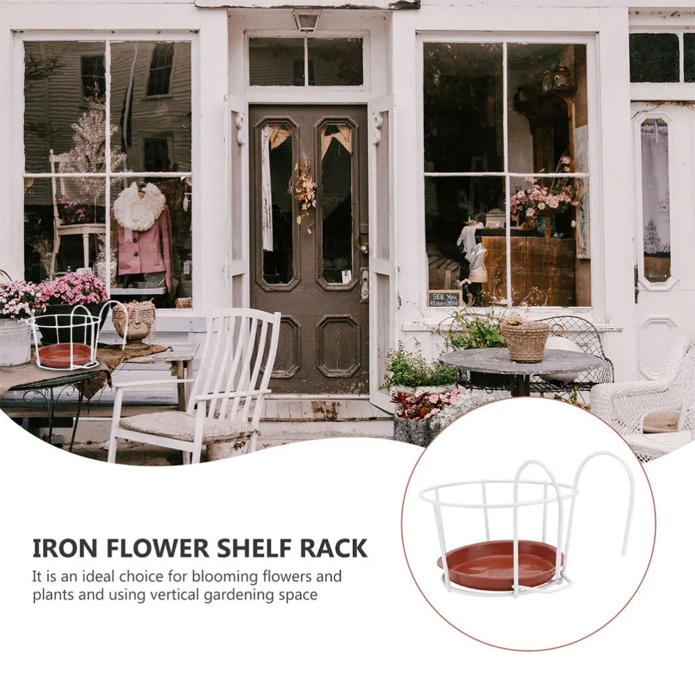 

5 Sets Iron Balcony Flower Stand hanging Flower Racks practical Flowerpot Holder