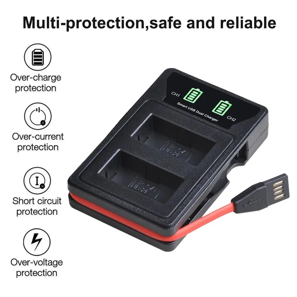 Зарядное устройство для аккумуляторов с USB и портом Type-C Canon NB2L NB2LH EOS 400D S80 S70 S50 S60 350D