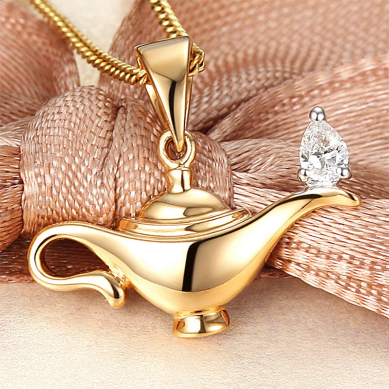 

Aladdin Magic Lamp Aladdin Genie Wish Lamp Necklace Pendant 925 Sterling Silver Jewelry For Women Girls Birthday Christmas Gifts