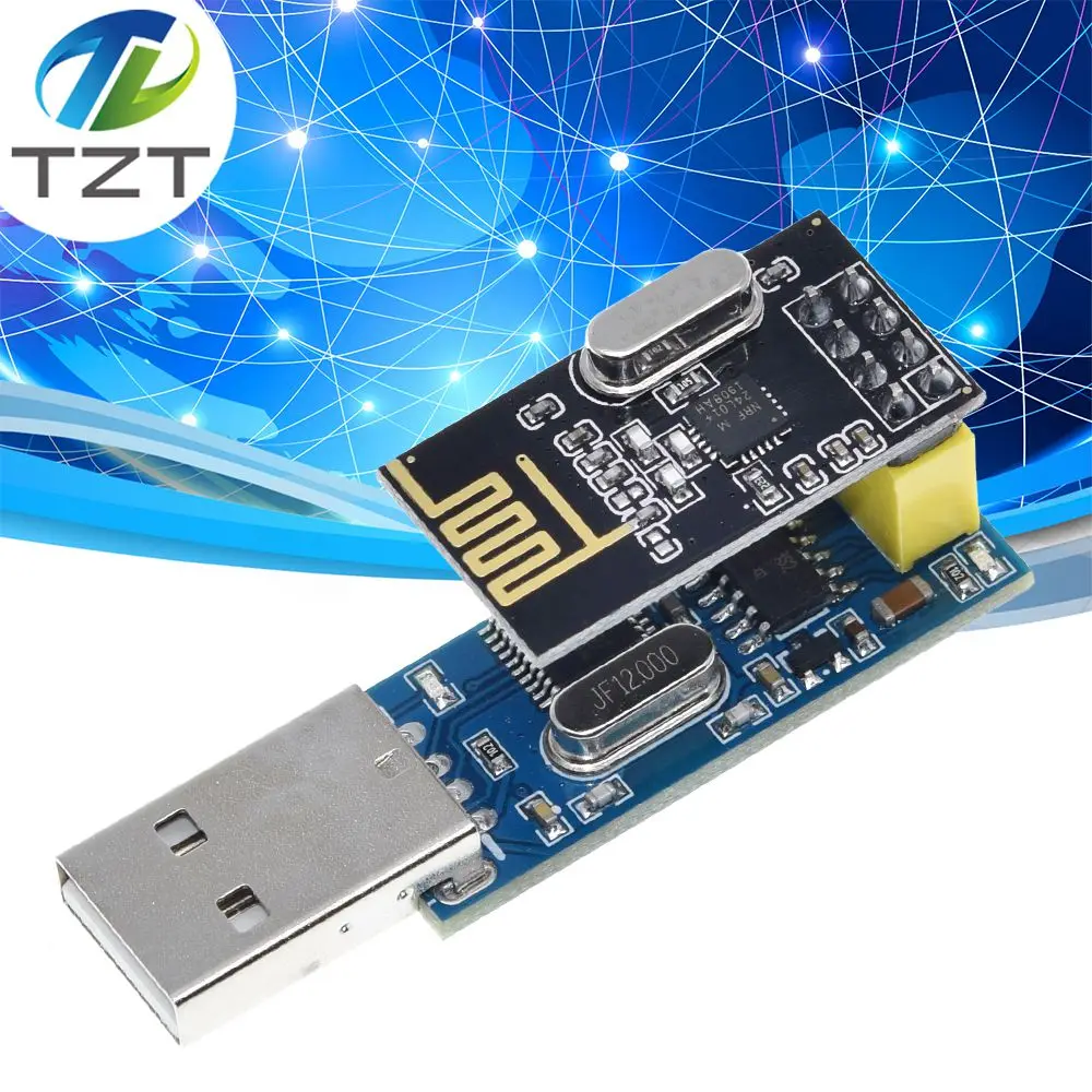 Плата адаптера TZT CH340 с USB на последовательный порт CH340T + 2 4G NRF24L01 беспроводной