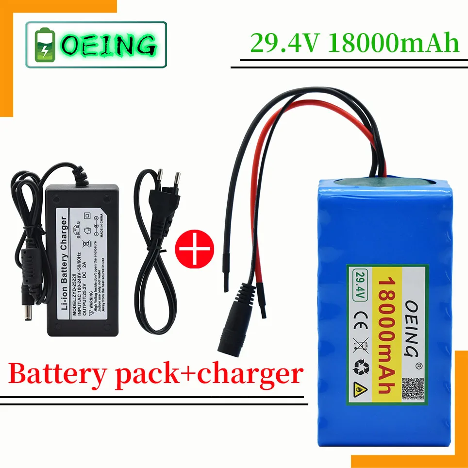 

NEWEST 7S3P 29.4V 18Ah Li-ion Battery Pack with 18AH Balanced BMS for Electric Bicycle Scooter Power Wheelchair + Charger