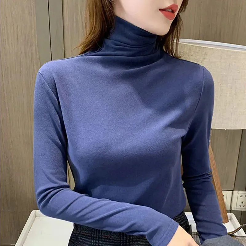 Двусторонняя немецкая бархатная рубашка с высоким воротником осень-зима 2021