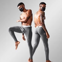 2 pieces of male soil autumn and winter thin cotton seamless slimming thermostatic heating leggings plush thick warm pants