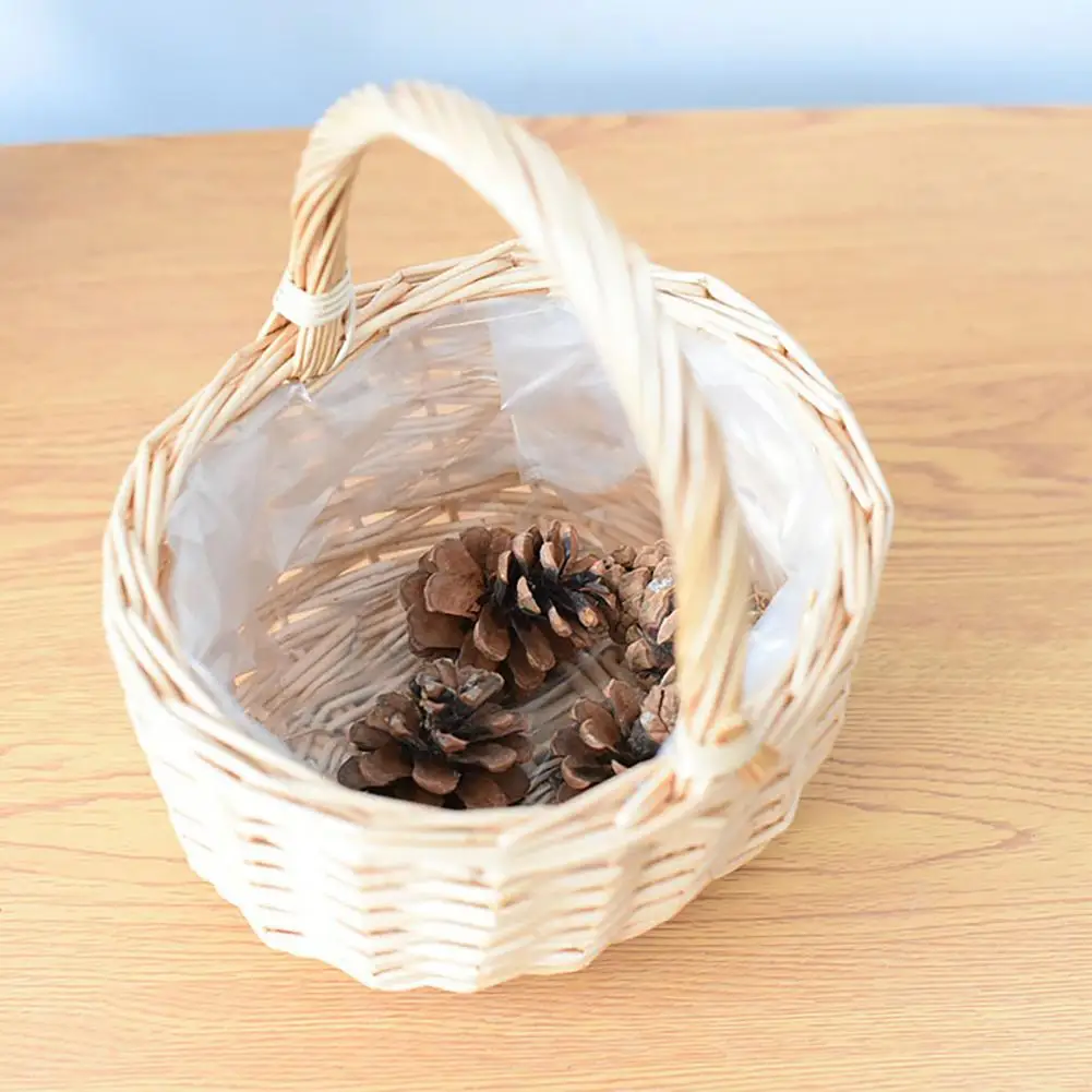 

Beautiful Storage Basket Handle Design Lightweight Handheld Flower Plant Basket Basket Container Wicker Basket