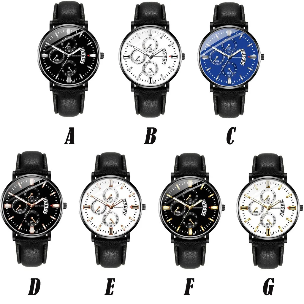 

Personalized three-eye luminous men's watch military luxury sports watch analog leather sports business quartz watch 50*