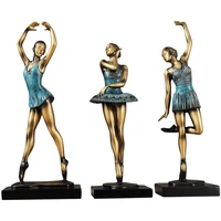 3pcsset vintage europe ballet girl figure resin accessoreis figurines table decor home wedding decoration craft gift r1458