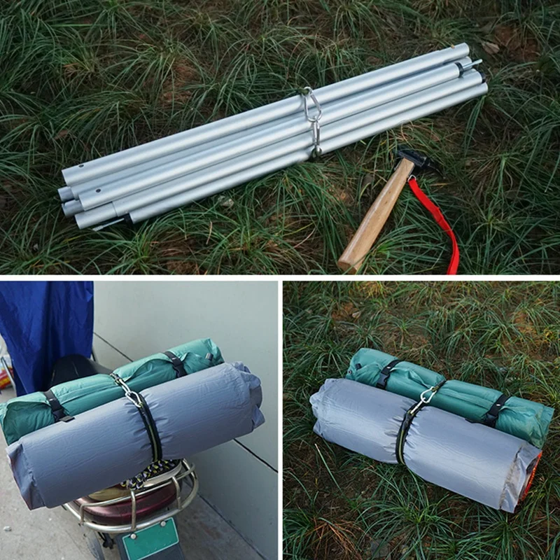 

Outdoor 8mm Carabiner Elastic Rope Elastic Band Tent Lanyard Camping Clothesline Baggage Binding Rope Packing Belt, 4PCS