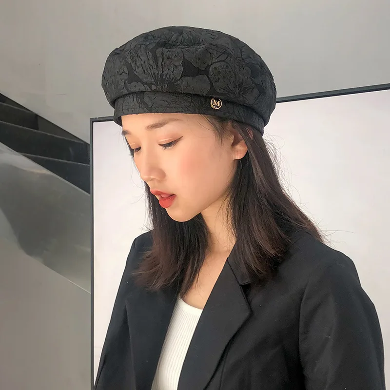 Женский берет со складками японский Дикий Британский ретро восьмиугольный