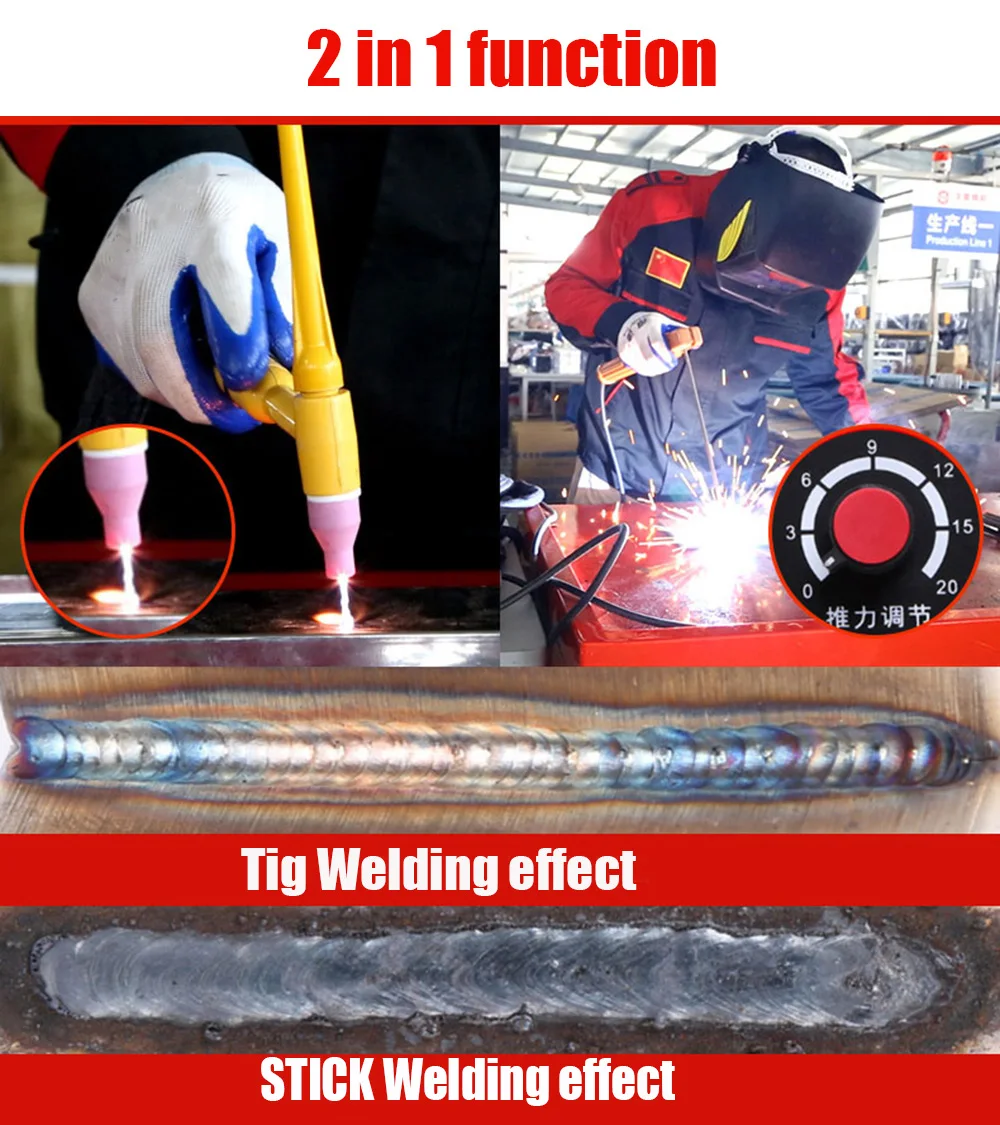 Новейшая модель 220V 7700W 2IN1 TIG/ARC Электрический сварочный аппарат 20 200A ММА IGBT палка