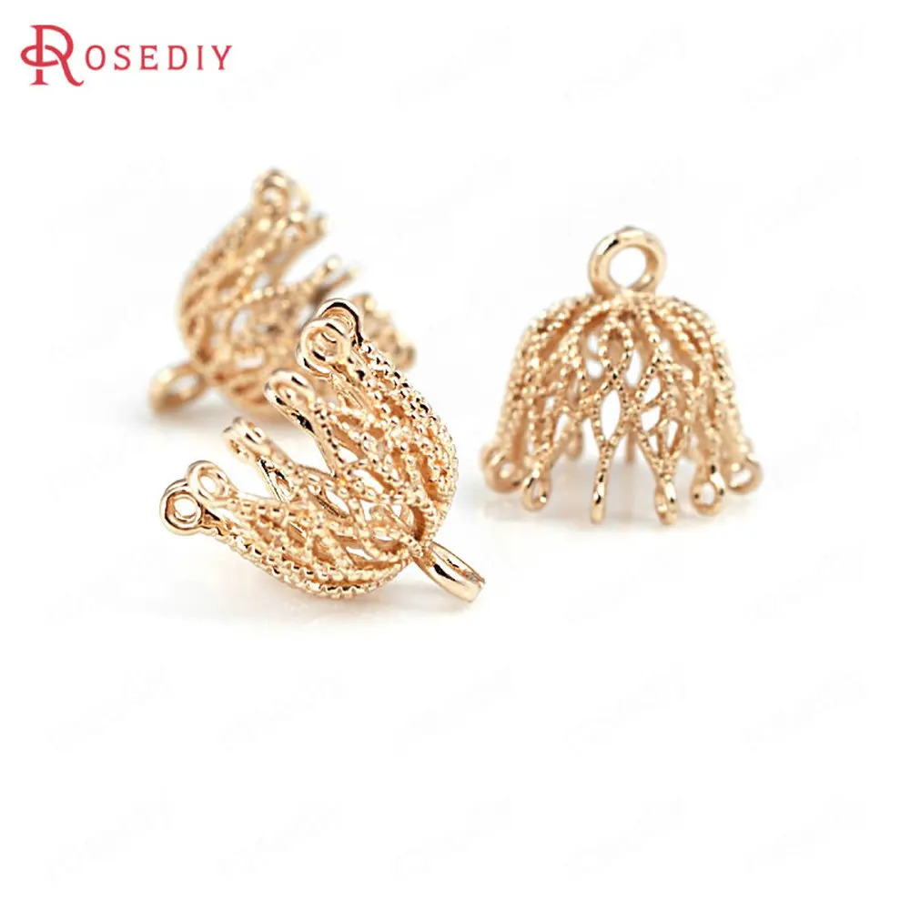 (D112) круглые и овальные шармы с круглыми овальными шариками 24 к цвета шампанского