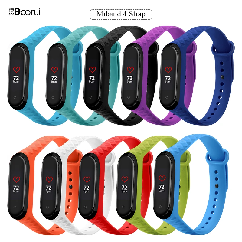 Силиконовый ремешок BOORUI для mi band 4 сменный часов xiaomi 3 miband | Электроника