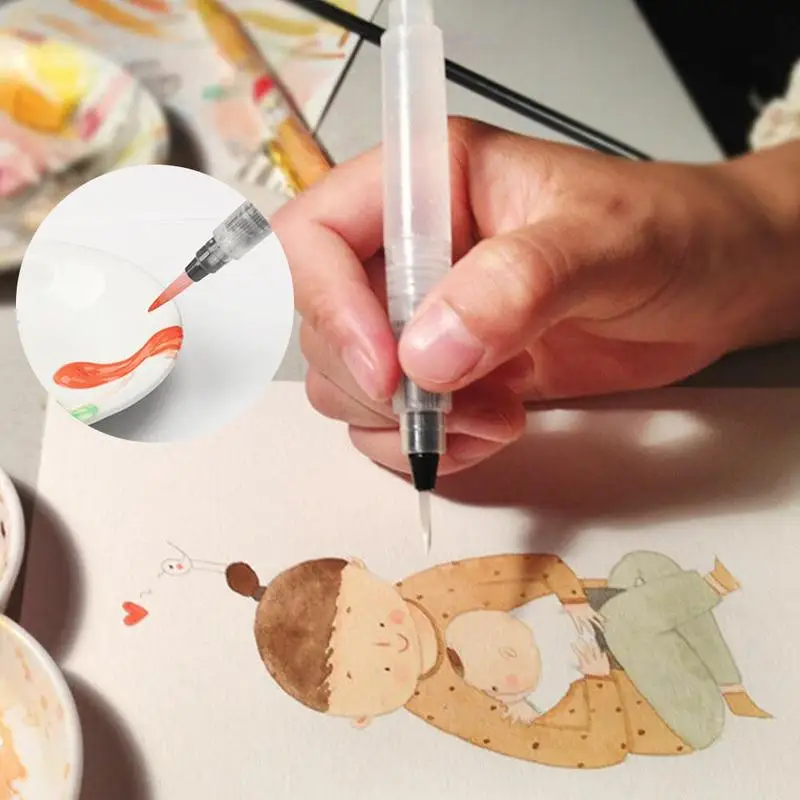 

6pcs/set New Portable Paint Brush Water Color Brush Soft Pen Pencil Painting Watercolor For Beginner Brush Supplies Art Dra Z3Z6