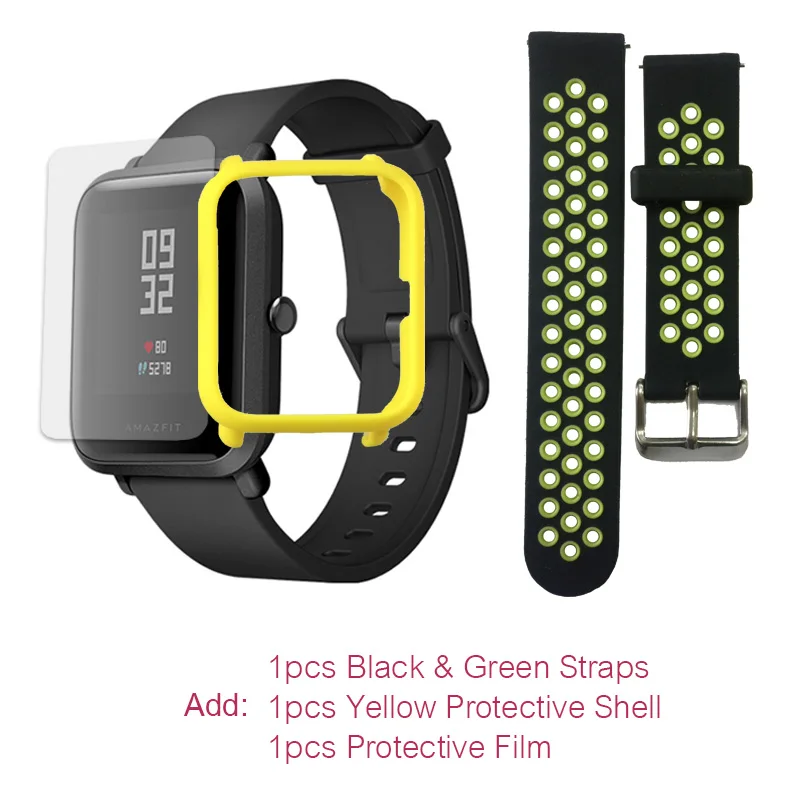 GreenYellow Film Английская версия Xiao mi Amazfit Bip умные часы для мужчин Huami mi Pace умные часы для Android для IOS монитор сердечного ритма 45 дней - Цвет: GreenYellow Film