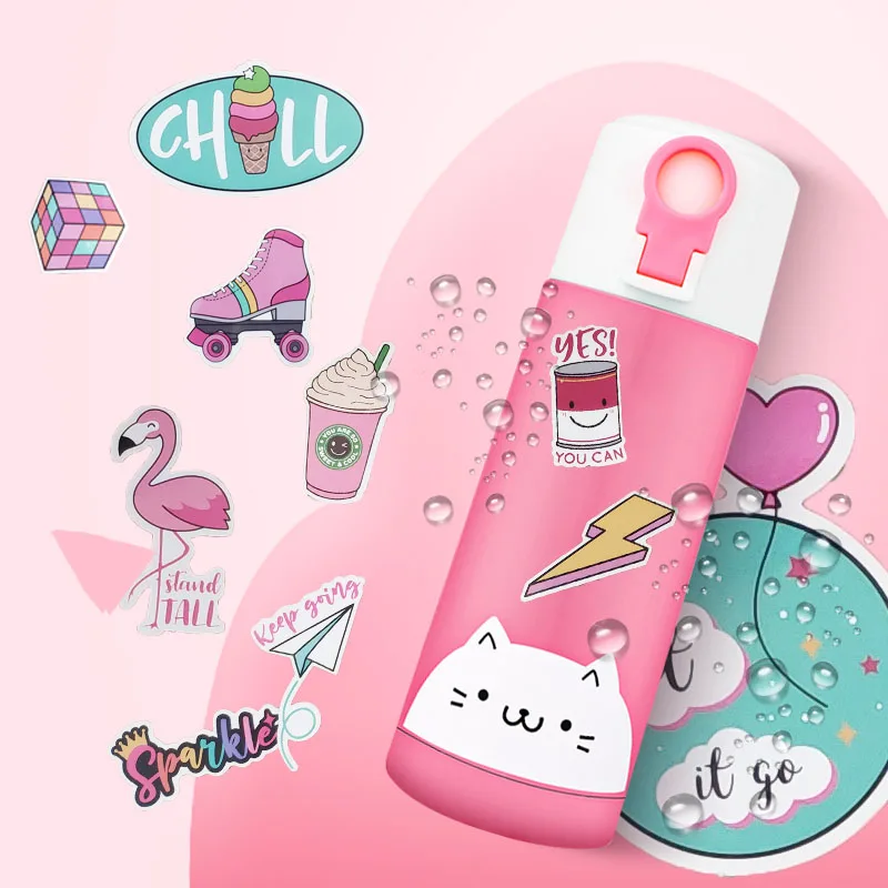 60 шт. vsco для девочек розовая Kawaii Стикеры s эстетическое игрушки Чемодан телефона