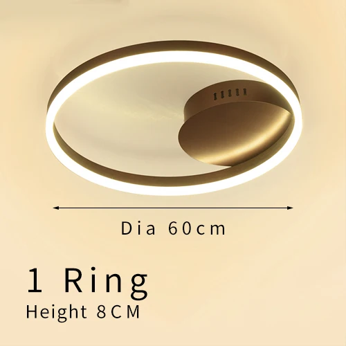 Dia60cm 1ring Современный светодиодный потолочный светильник в спальню, гостиную, алюминий, матовое золото, креативные кольца, Скандинавский дизайн, лампа, светильник для проекта - Цвет корпуса: Dia60cm 1ring