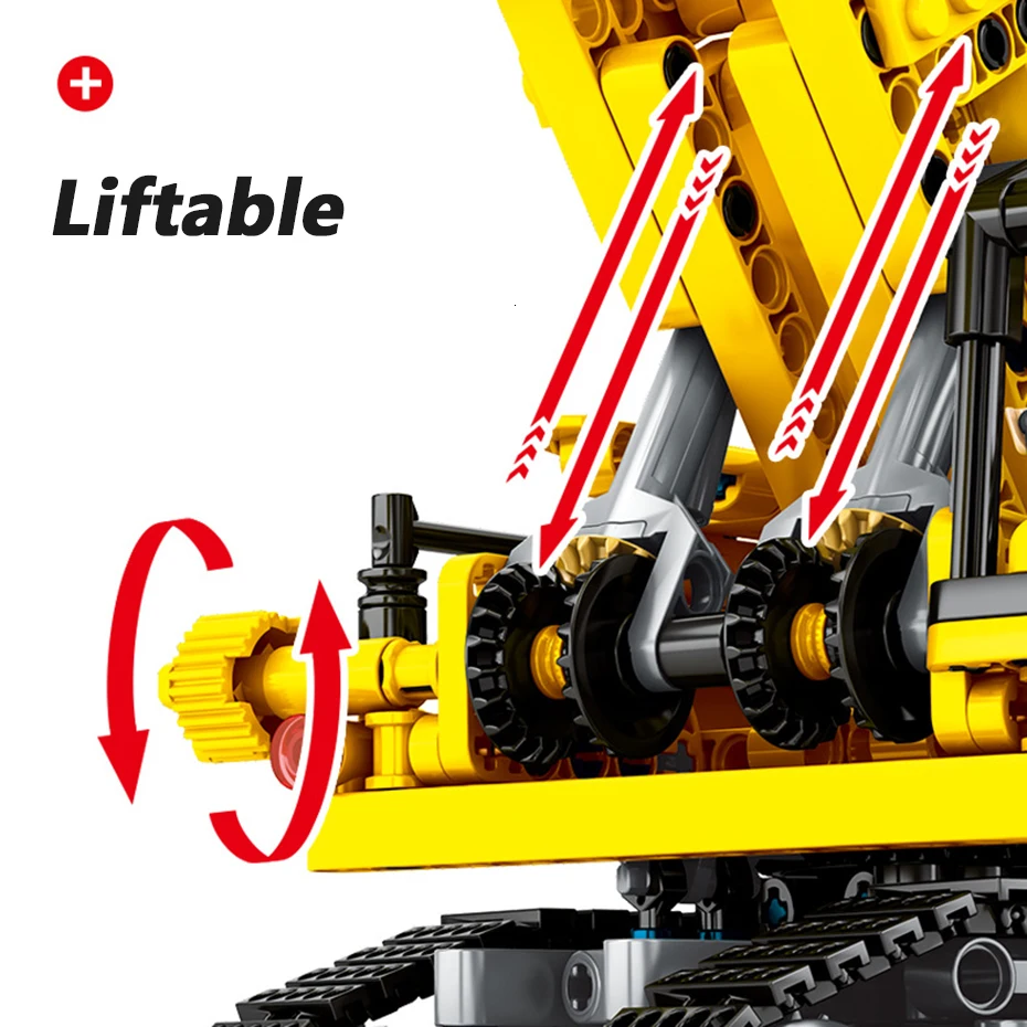 Игрушечные блоки экскаватора 841 шт. строительные для инженерного строительства