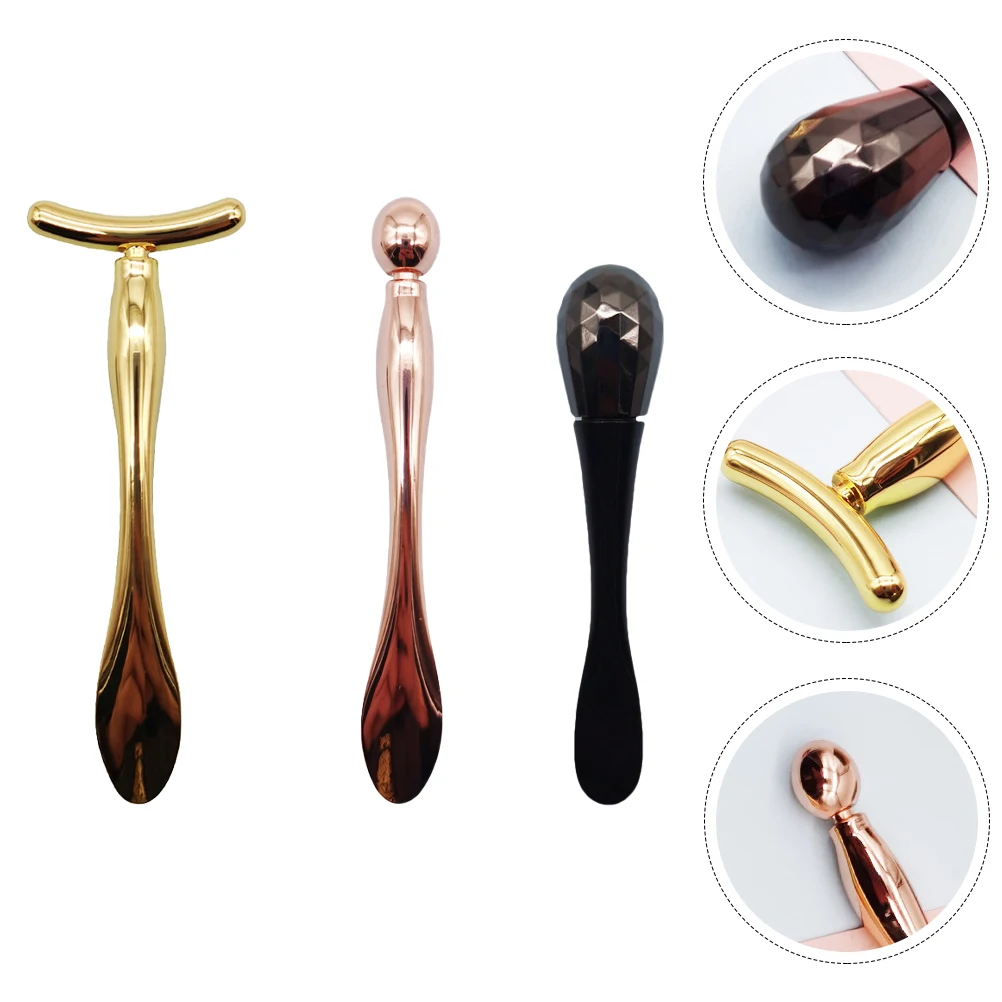 

3pcs Metal Eye Cream Massage Sticks Eye Cream Applicator Eye Massager Wand
