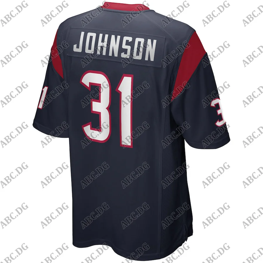 

Customized Stitch American Football Jersey Men Women Kid Youth Houston David Johnson Navy Game Player Jersey