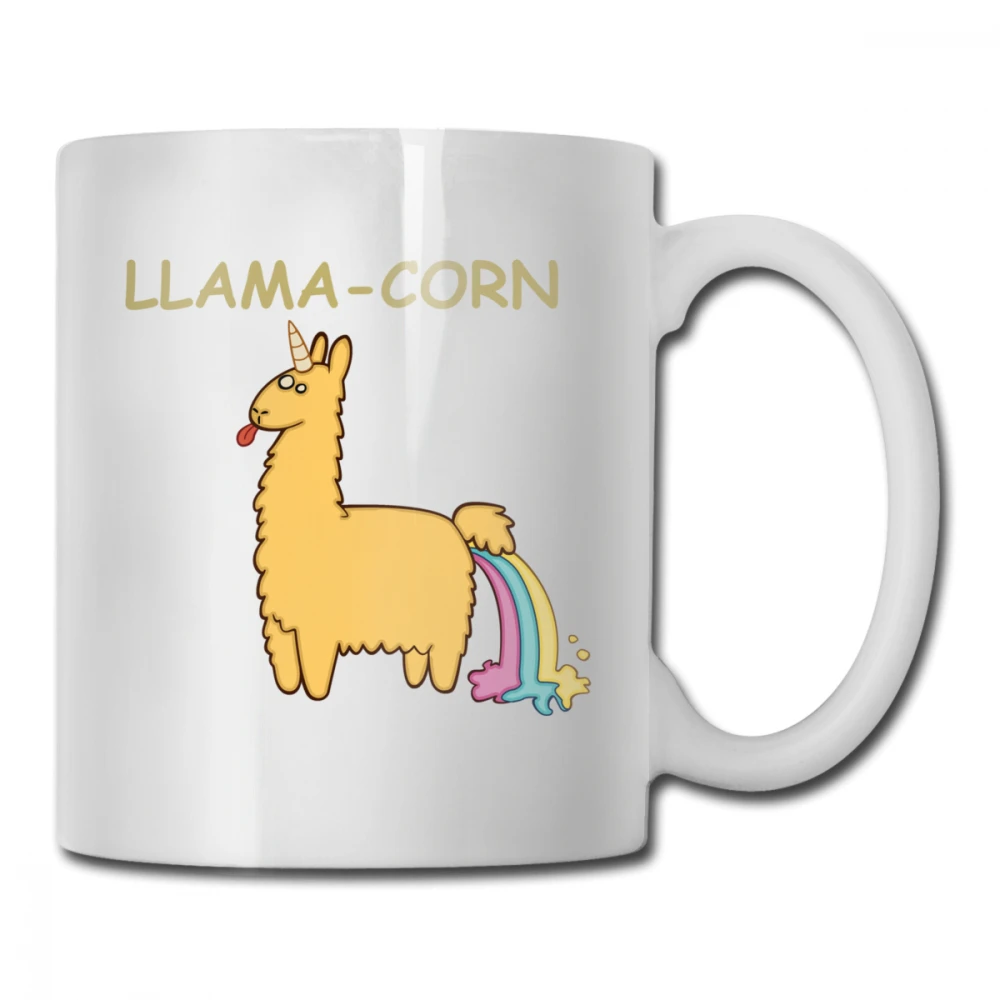 Милая Глянцевая керамическая кофейная кружка с единорогом и ламой чайная чашка