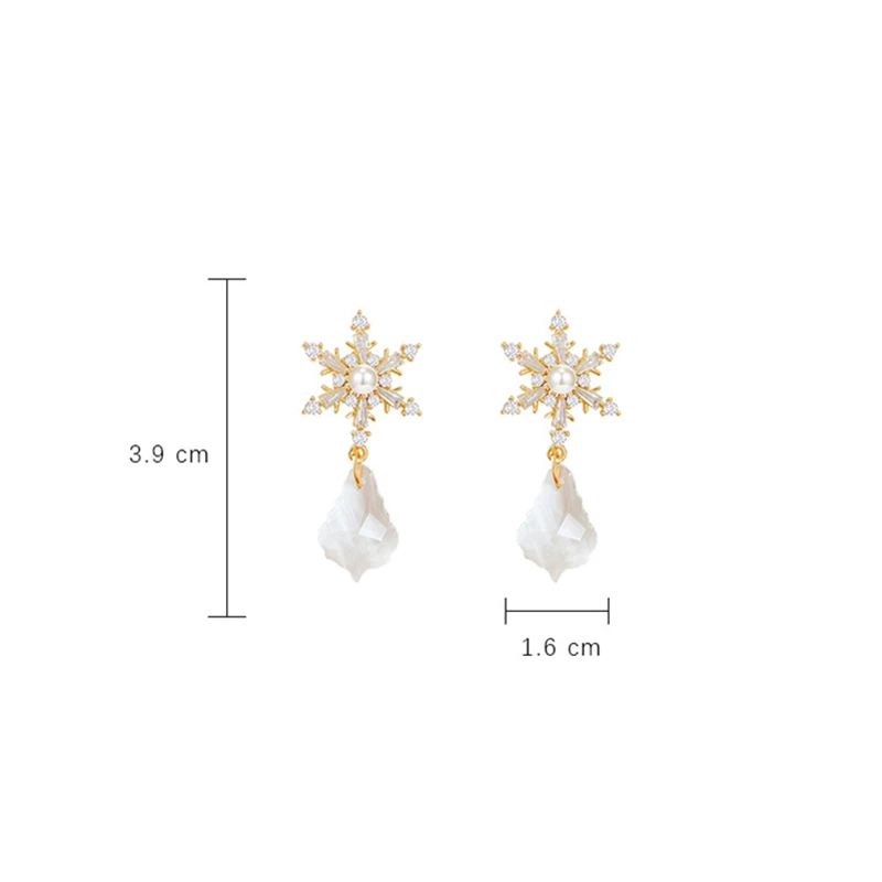 

Fashionable new snowflake Drop Earrings Korean style elegant high quality Earrings