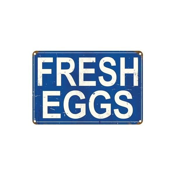 

Vintage Farm Fresh Eggs Farmhouse Metal Tin Sign 8x12 Inch Retro Home Kitchen Outdoor Market Art Wall Decor New