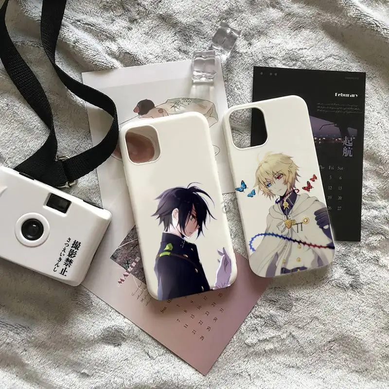 

seraph of the end Japan anime Phone Case Candy Color for iPhone 6 7 8 11 12 s mini pro X XS XR MAX Plus