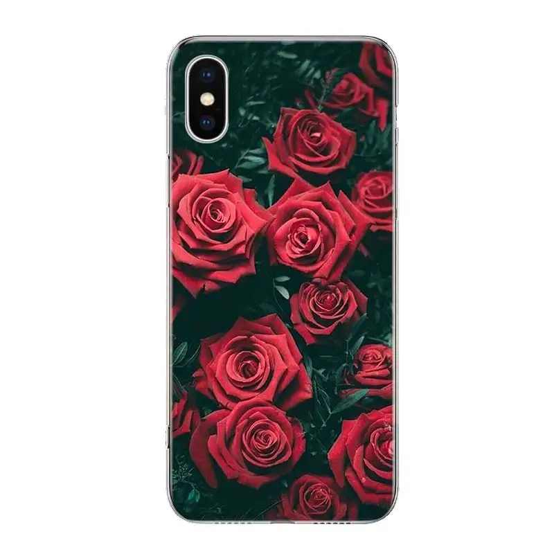 

Red Rose Flowers Phone Case For iphone 11 12 Mini Pro XS MAX SE2020 8 7 6 6S Plus X 5 5S SE XR Cover Shell Coque